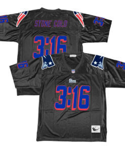 Stone Cold Steve Austin New England Patriots Black Jersey - All Stitched