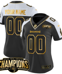 Tampa Bay Buccaneers 2023 NFC South Champions Patch Gold Vapor Custom Jersey - All Stitched