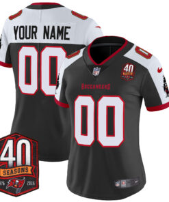 Tampa Bay Buccaneers 40th Season Patch Vapor Limited Custom Jersey - All Stitched
