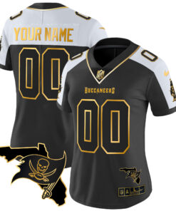Tampa Bay Buccaneers Florida Patch Vapor Gold Custom Jersey - All Stitched