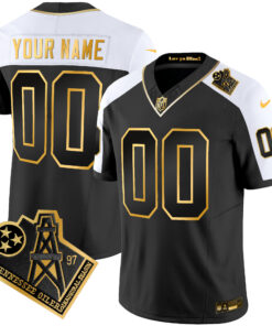 Tennessee Titans 1997 Throwback Gold Vapor Custom Jersey - All Stitched