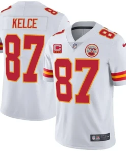 Travis Kelce Kansas City Chiefs White Jersey - All Stitched