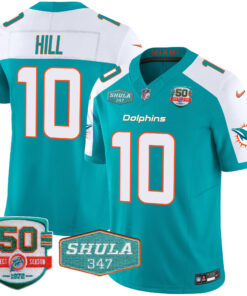 Tyreek Hill Miami Dolphins Shula 347 Patch Vapor Jersey - All Stitched