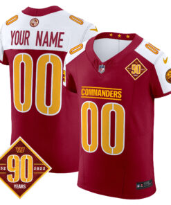 Washington Commanders 90th Anniversary Patch Vapor Elite Custom Jersey - All Stitched
