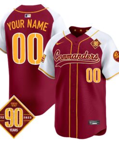 Washington Commanders 90th Anniversary Patch Vapor Premier Limited Custom Jersey - All Stitched