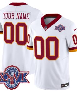 Washington Commanders Throwback 1992 Super Bowl XXVI Patch Vapor Limited Custom Jersey - All Stitched