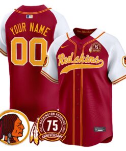 Washington Redskins 75th Patch Throwback Vapor Premier Limited Custom Jersey - All Stitched