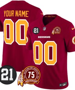 Washington Redskins 75th & Sean Taylor Patch Vapor Limited Custom Jersey - All Stitched