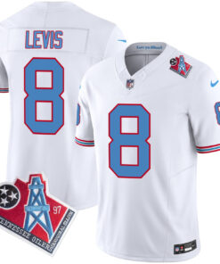 Will Levis Tennessee Titans Oilers Throwback White Jersey - All Stitched