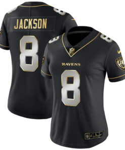 Women's Baltimore Ravens Gold Vapor Jersey - All Stitched