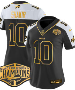 Women's Buffalo Bills 2024 AFC East Division Champions Gold Vapor Limited Jersey - All Stitched