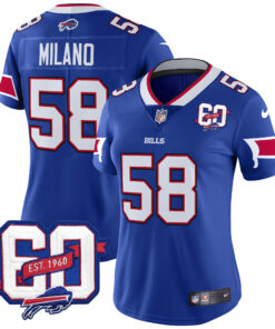 Women's Buffalo Bills 60th Anniversary Patch Vapor Limited Jersey - All Stitched