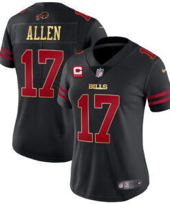 Women's Buffalo Bills Black Red Vapor Jersey - All Stitched