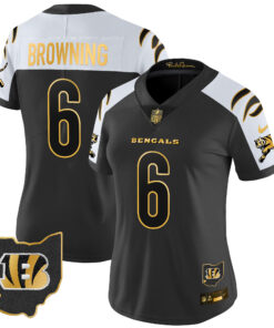 Women's Cincinnati Bengals 2024 Gold Vapor Limited Jersey - All Stitched