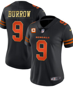 Women's Cincinnati Bengals Black Gold Vapor Jersey - All Stitched