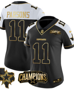 Women's Dallas Cowboys 2023 NFC East Champions Patch Gold Vapor Jersey - All Stitched