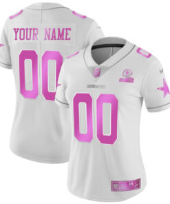 Women's Dallas Cowboys Pink Custom Jersey - All Stitched