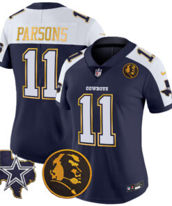 Women's Dallas Cowboys Texas & John Madden Patch Gold Trim Vapor Jersey - All Stitched