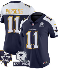 Women's Dallas Cowboys Texas Patch Gold Trim Vapor Jersey - All Stitched