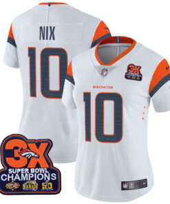 Women's Denver Broncos 3-Time Champions Patch Vapor Limited Jersey - All Stitched