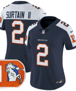 Women's Denver Broncos Throwback Vapor Limited Jersey V2 - All Stitched