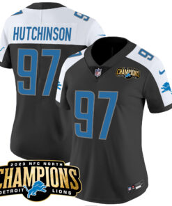 Women's Detroit Lions 2023 NFC North Champions Patch Vapor Jersey - All Stitched