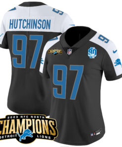 Women's Detroit Lions 2023 NFC North Champions Patch Vapor Jersey V2 - All Stitched