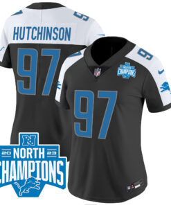 Women's Detroit Lions 2023 NFC North Division Champions Patch Vapor Jersey - All Stitched