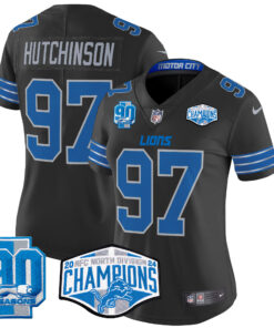 Women's Detroit Lions 2024 NFC North Division Champions Patch Vapor Limited Jersey - All Stitched