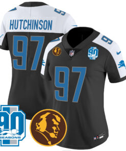 Women's Detroit Lions 90th & John Madden Patch Jersey - All Stitched