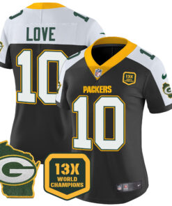 Women's Green Bay Packers 13 Time World Champions & Home Patch Vapor Jersey � All Stitched