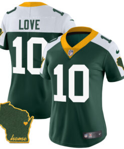 Women's Green Bay Packers Home Patch Vapor Jersey - All Stitched