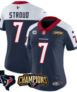 Women's Houston Texans 2023 AFC South Champions Patch Vapor Jersey - All Stitched