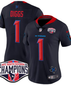 Women's Houston Texans 2024 AFC South Division Champions Patch Vapor Limited Jersey - All Stitched