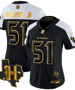 Women's Houston Texans 2024 Texas Patch Gold Vapor Limited Jersey - All Stitched