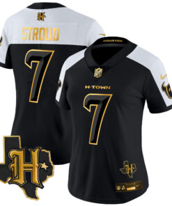 Women's Houston Texans 2024 Texas Patch Gold Vapor Limited Jersey - All Stitched