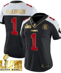 Women's Jerick McKinnon Kansas City Chiefs Super Bowl LVII Vapor Jersey - Black Alternate - All Stitched