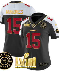 Women's Kansas City Chiefs Super Bowl LVIII & Back 2 Back Patch Vapor Jersey V3 - All Stitched