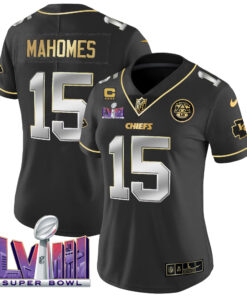 Women's Kansas City Chiefs Super Bowl LVIII Patch Vapor Jersey V4 - All Stitched