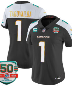 Women's Miami Dolphins Gold Trim Vapor Limited Jersey - All Stitched