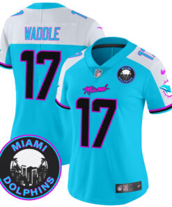 Women's Miami Dolphins "Miami Vice" Vapor Limited Jersey V3 - All Stitched