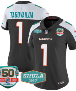 Women's Miami Dolphins Shula 347 Patch Vapor Jersey - All Stitched