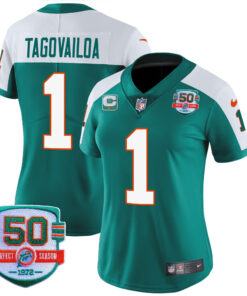Women's Miami Dolphins Throwback Vapor Jersey - All Stitched