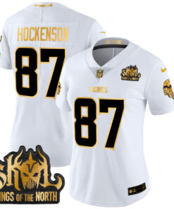 Women's Minnesota Vikings 2024 Winter Warrior Skol Patch Gold Vapor Limited Jersey - All Stitched