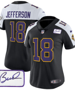 Women's Minnesota Vikings Bud Grant Patch Classic Limited Jersey V3 - All Stitched
