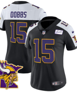 Women's Minnesota Vikings Bud Grant Patch Classic Limited Jersey V5 - All Stitched