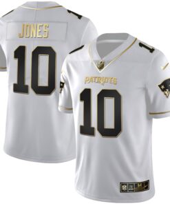 Women's New England Patriots White Gold & Black Gold Jersey - All Stitched
