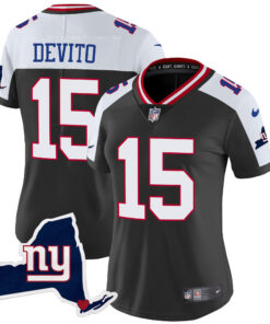Women's New York Giants New York State Map Patch Limited Jersey V2 - All Stitched
