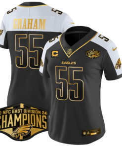 Women's Philadelphia Eagles 2024 NFC East Division Champions Gold Vapor Limited Jersey - All Stitched