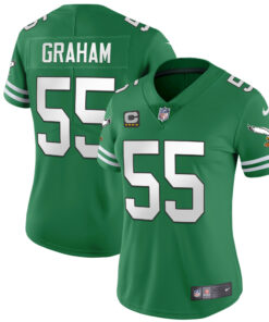 Women's Philadelphia Eagles Gold & Kelly Vapor Jersey V2 - All Stitched